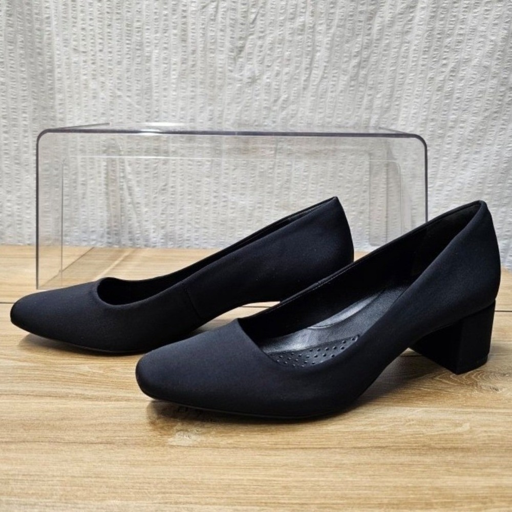 Alex‎ Marie Black Comfort Block Heel Pumps Shoes Size 7.5M Business Casual